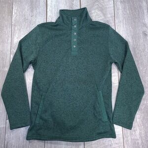 Mountain Khakis Norris Pullover Mens Small Green Snap Mock Neck Fleece Sweater